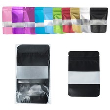 Mylar Foil Food Storage Stand Up Zip Seal Pouch Smell Proof Bags with Window