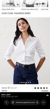 Banana Republic Easy Care Tailored Button-Up Blouse White Size 0 XS extra small