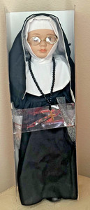 Vintage Catholic Nun Doll 16” Porcelain w/ Crucifix Eye Glasses  Church NIB