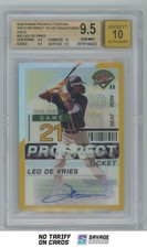 2024 Panini Prospect Edition Holo Ticket Auto 10 Gold Leo De Vries BGS 9.5 01/10