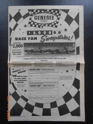 1978 Genesee Beer Gater News racing contest $2,000 POSTER AD Schaefer 500 PA AD