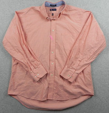 Chaps Shirt Mens 17-17.5 34/35 Classic Fit Oxford Button Up Peach Long Sleeve