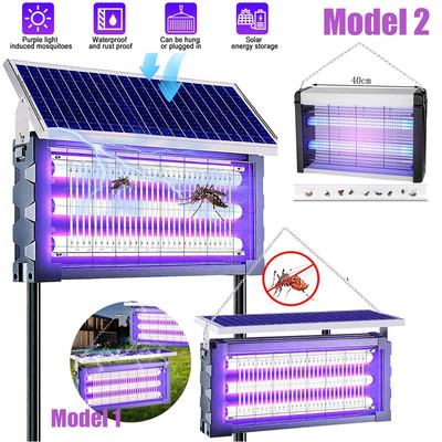 Solar Bug Zapper Outdoor Mosquito Zapper 4500V Waterproof Rechargeable Fly Zappe