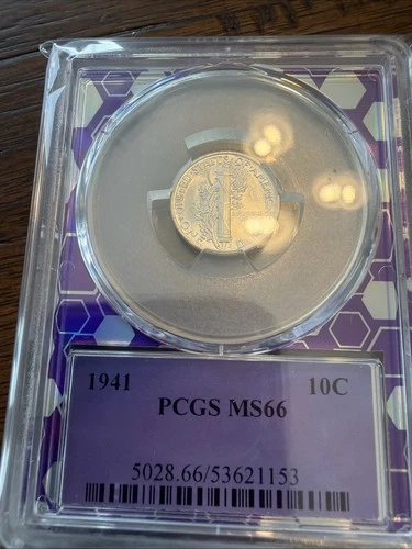 1941 P PCGS MS66 Mercury Dime 10c US Mint Silver Coin Purple Label