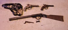 Lot of vintage 2 toy cap guns and 1 Toy Rifle