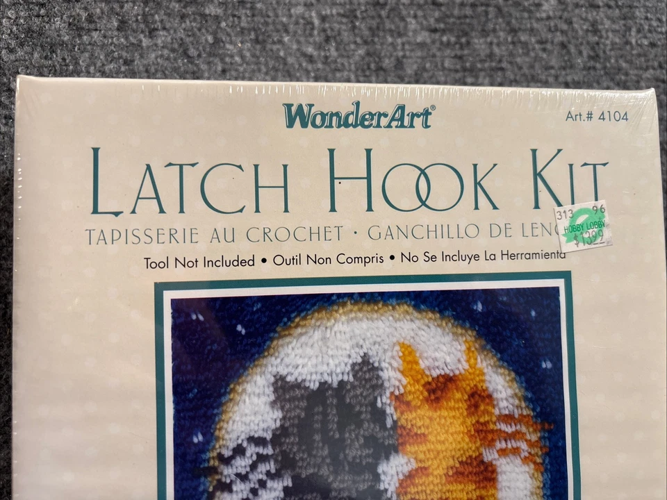 Wonder Art Caron Latch Hook Kit Moonlight Meow 15x20 Kitty Cat New and Sealed - Image 2 of 4