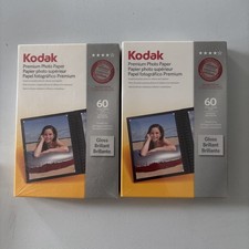 Pack Of 2 Kodak Premium Photo Paper 60 Sheets 4x6 Gloss Brand Instant New Sealed