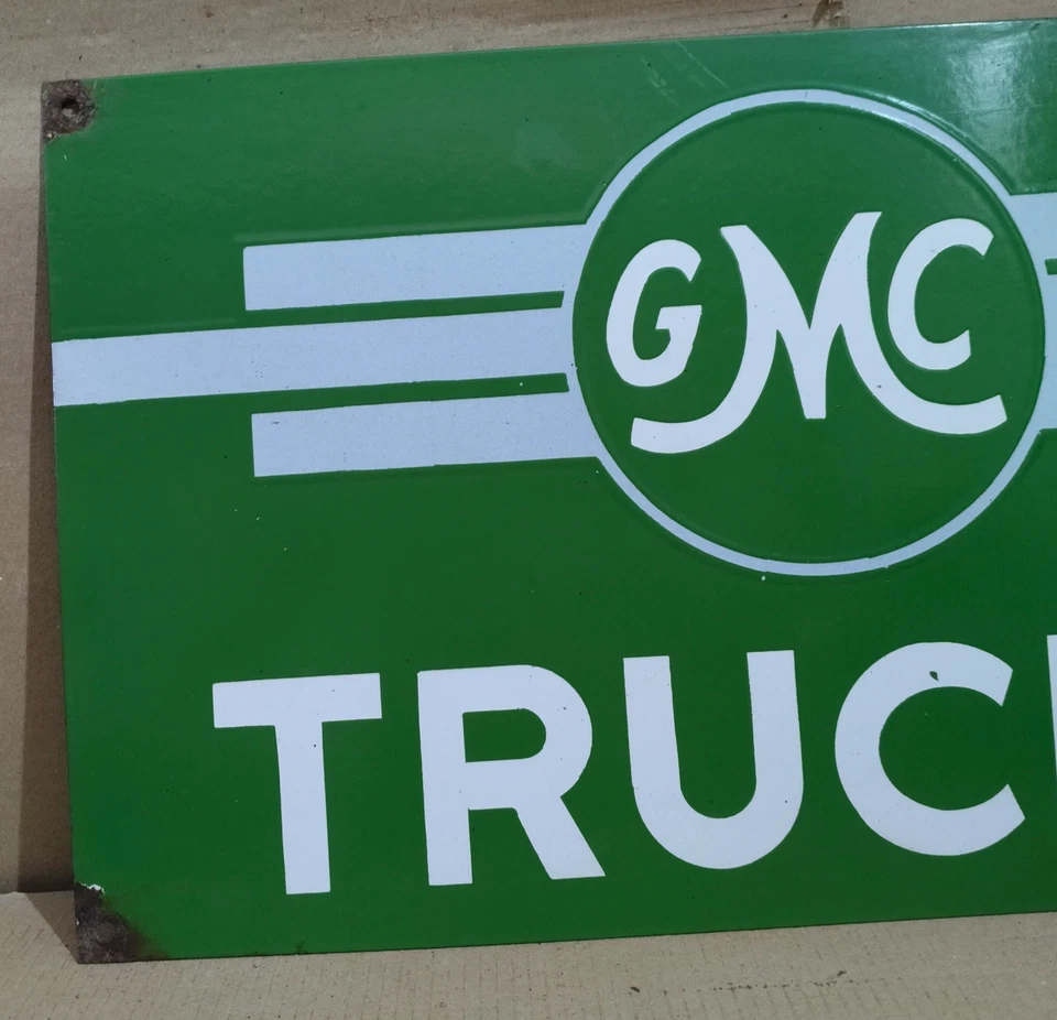 GMC Trucks Porcelain Enamel Sign  24 x 14 Inches 1 Sided - Image 4 of 4