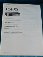 Sony TC-FX2 Stereo Cassette Deck Operating Instructions 1981 Original Manual VGC