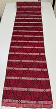 Japanese Vintage Kimono Fabric cloth Boro Silk Red tradition 35.4 x 13.7 in