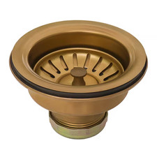 3.5 In. Kitchen Sink Strainer Drain Assembly in Copper Tone Stainless Steel