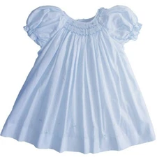Petit Ami Blue Smocked Daygown with Embroidered Hem  3 6 Months