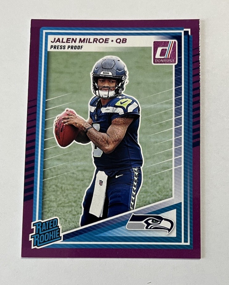 2025 Panini Donruss - Jalen Milroe (RC) Purple Press Proof Rated Rookie #307