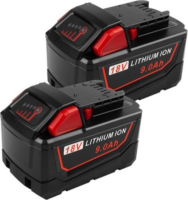2 Pack 9.0Ah 18V Replace for Milwaukee Mk18 Battery Compatible with 48-11-185...