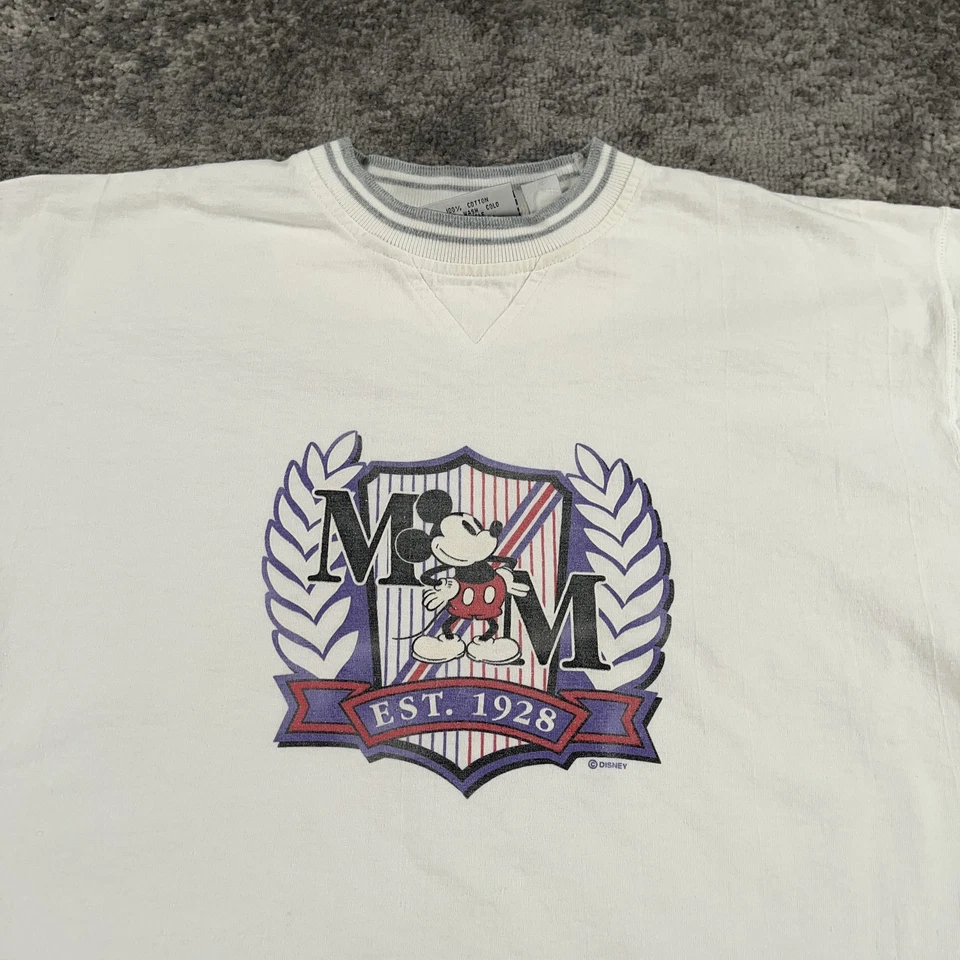 Camisa De Colección Disney Mickey Mouse Para Hombres Equipo Grande Para Deportes Años 90 Dibujos Animados Camiseta Foto 2 de 4