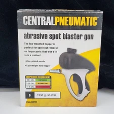 Abrasive Spot Blaster Gun w/Zinc Plated Nozzle & Lightweight ABS Hopper NIB