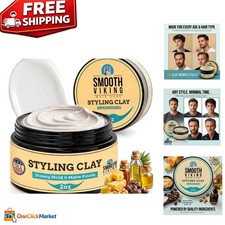 Natural Hair Clay for Men - 2oz Strong Hold, Clean Matte Finish  Easy Rinse