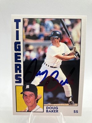 Doug Baker Signed 1984 Detroit Tigers Custom Card - On Card Auto