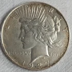 1927 Peace Silver Dollar $1 0.9 Fine Silver Business Strike Philadelphia KM#150