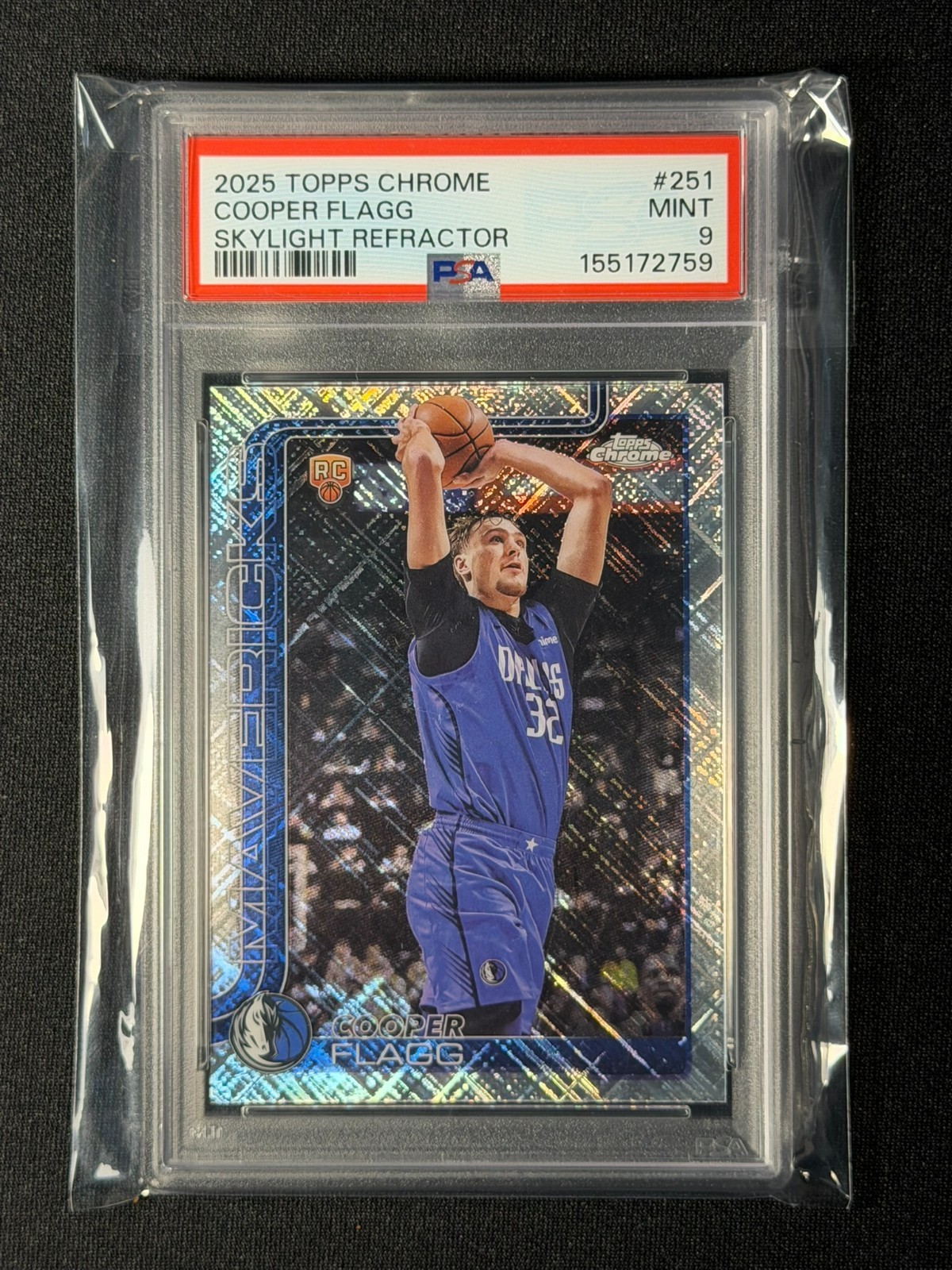 Cooper Flagg 2025-26 Topps Chrome Skylight Refractor RC #251 PSA 9-MINT