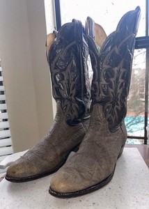 Tony Lama Gray Elephant Leather Print Cowboy Boots Size 8.5 D 8602 Tony Lama Elephant Boots | eBay main image 3
