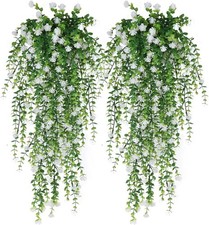 4pcs Artificial Plant Fake Eucalyptus Leaf Hanging Flowe Vine Garden Home Decor