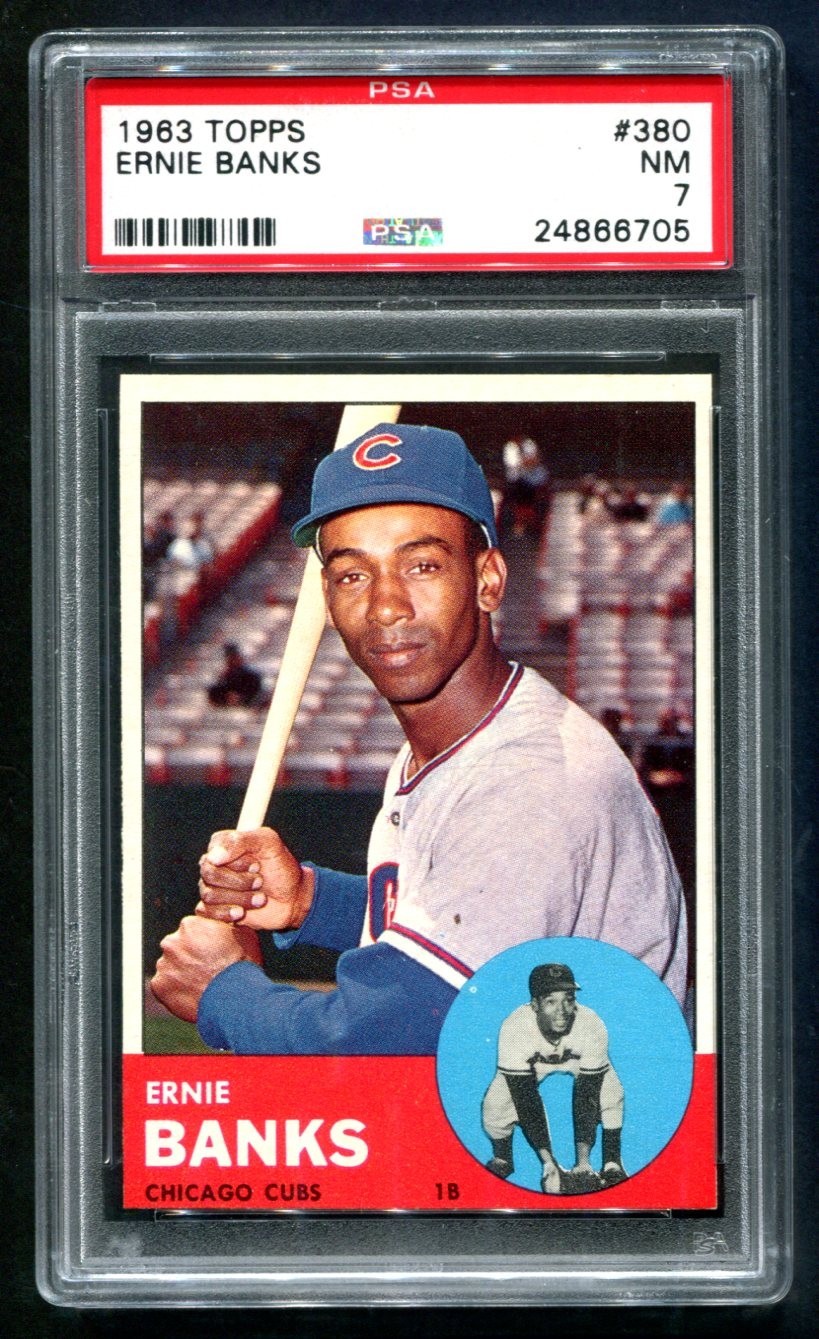 1963 Topps Ernie Banks #380 PSA 7 NM HOF CUBS