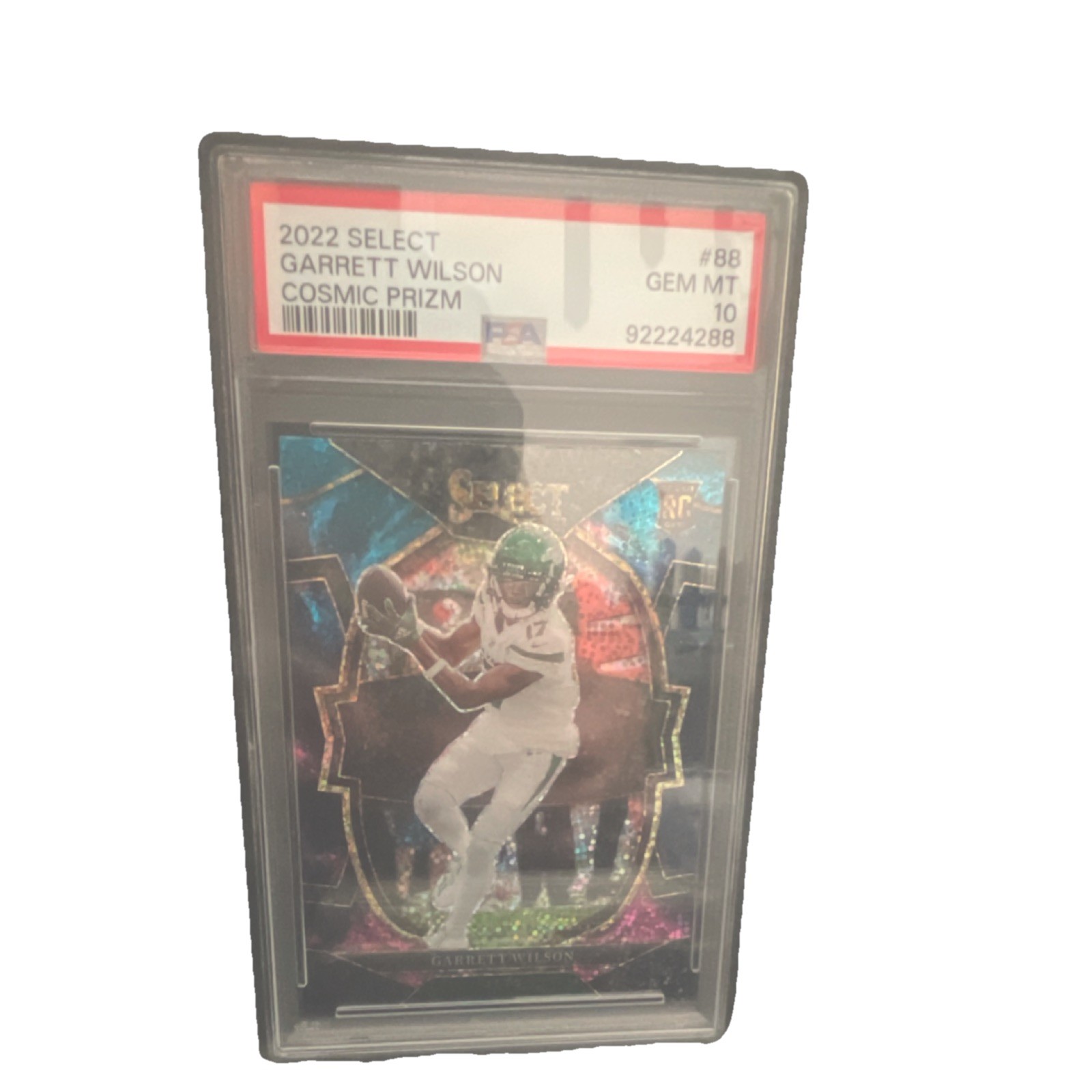 Panini 2022 Select Concourse Garrett Wilson #88 Cosmic Prizm RC PSA 10 Jets
