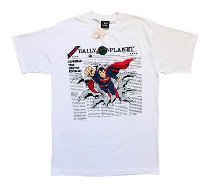 Vintage 1993 DC Comics Superman Daily Planet True Identity T-Shirt White Large