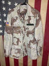 Military Shirt Medium Long Chocolate Chip Camouflage Camo Desert Top BDU B835