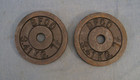 pair BFCO cast iron weight plates 7 .5 lb. , 7 1/2 lb. , 3.41 KG. B F C O