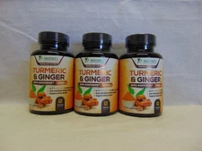 3X Nature's Nutrition Turmeric & Ginger BioPerine 1950mg 180 Capsules