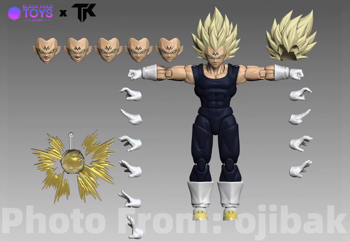Black Hole Toys 魔人ベジータ アクションフィギュア ver.A Black Hole & TK Toys Majin Vegeta Black DEMONS AWAKENER Version A