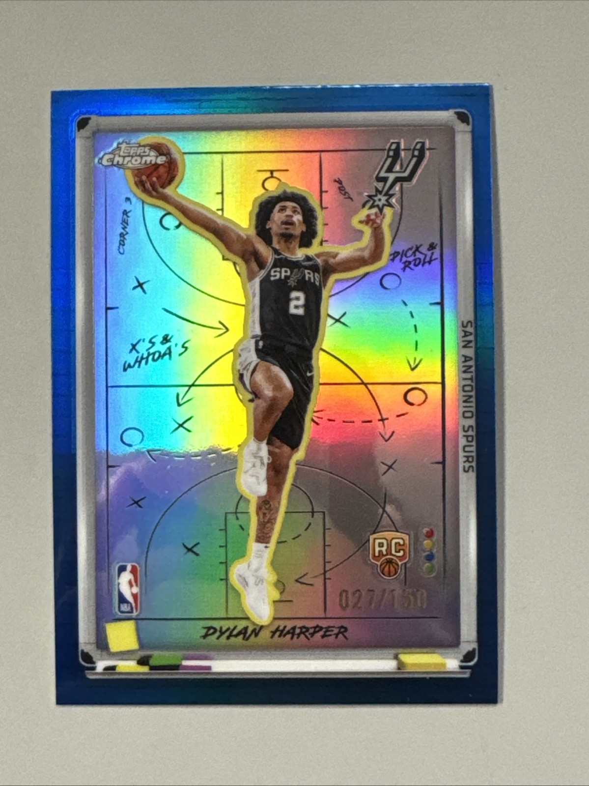 2025-26 Topps Chrome Dylan Harper X’s & Whoa’s Blue /150