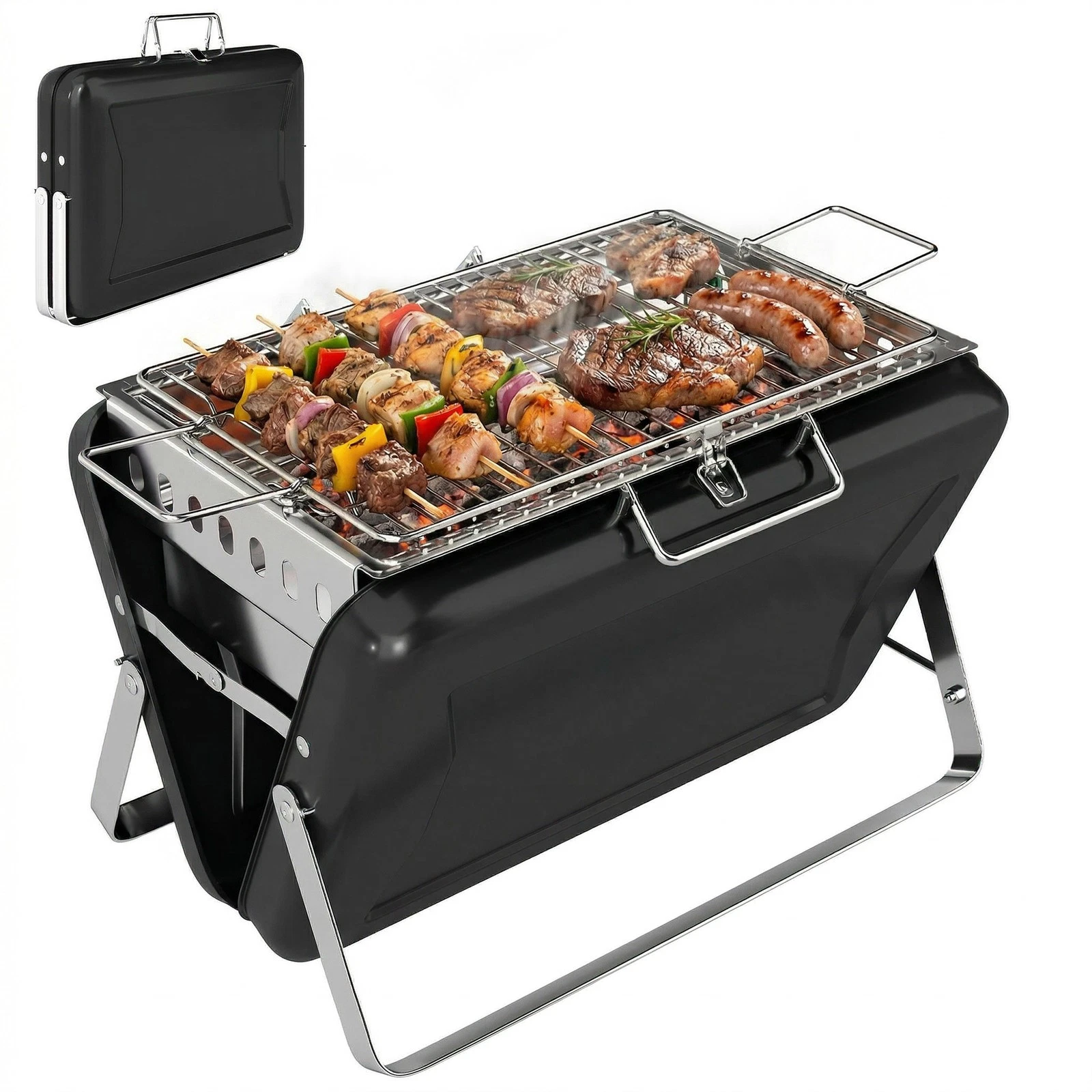 Outsunny Charcoal BBQ Grill Portable with Tilting Grate Black
Opens in a new window or tab