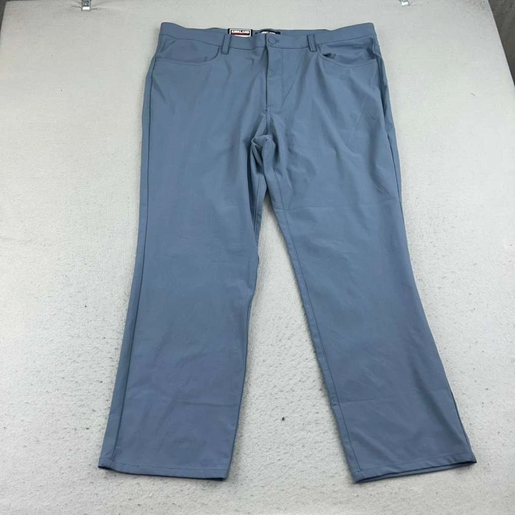 Kirkland Signature Pants Mens 40X29 Blue Flat Front Lightweight Straight Leg NWT