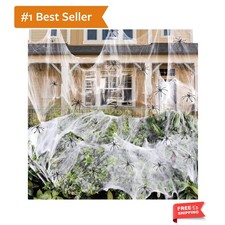 Giant Halloween Spider Webs: 1400 sqft with 150 Spiders for Indoor Outdoor Fun