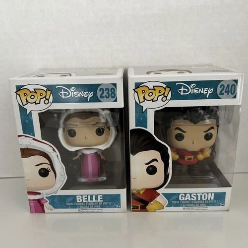 Funko POP! Disney Beauty and The Beast Gaston #240 & Belle #238 with protector
