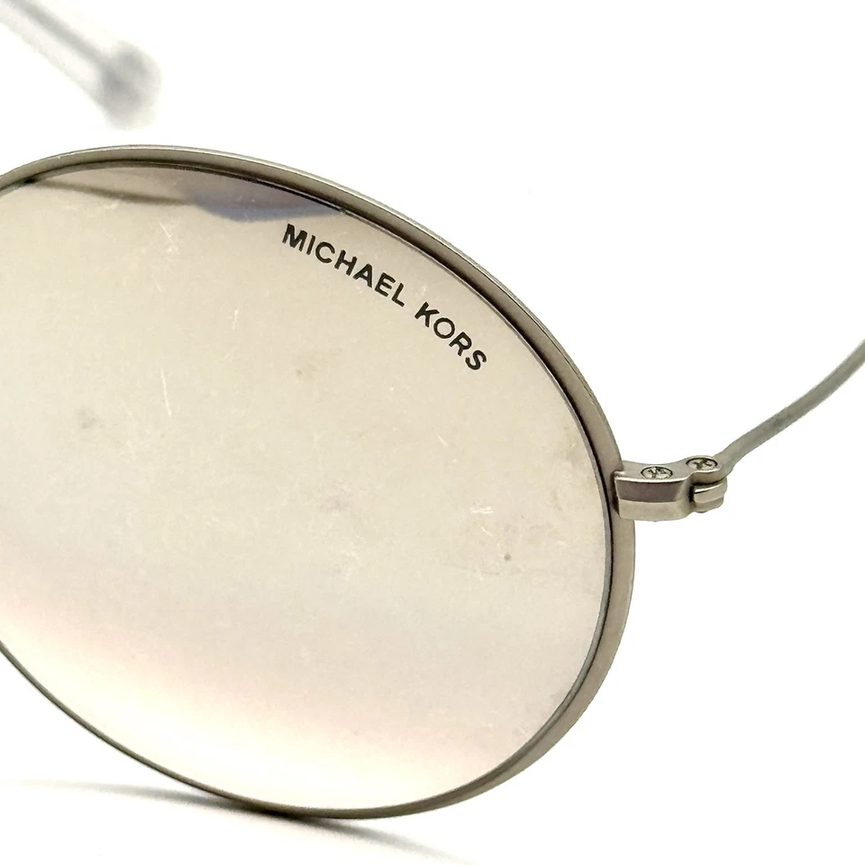 Gafas de sol redondas de diseñador Michael Kors MK-5017 Kendell II marco de metal plateado   Foto 4 de 4