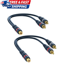 RCA Splitter 1 Female to 2 Male 2 Pack RCA Y Splitter RCA Audio Video Cable S...