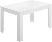 Tavolo Pranzo Allungabile, Cm. 140/190 X 78 X 90, Bianco Lucido, Unico