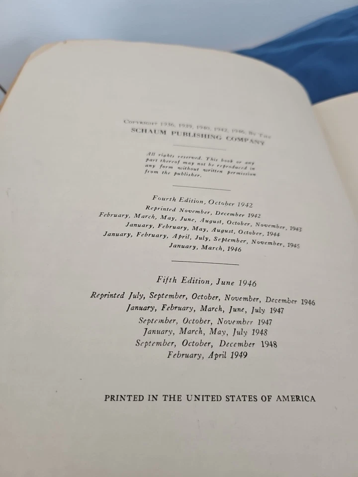 Schaum's Outline ... College Physics  1949 With Written Notes - Image 3 of 4