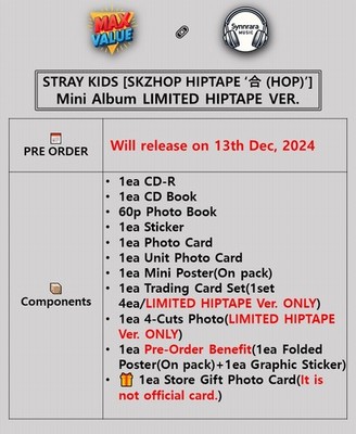 STRAY KIDS SKZHOP HIPTAPE 合(HOP) Album LIMITED Ver/CD+Book+2Card+
