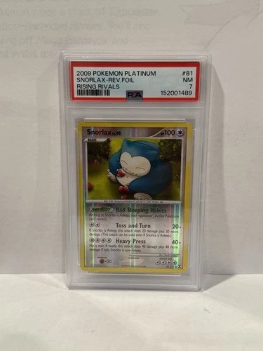 2009 Pokemon Platinum Snorlax Reverse Holo Foil Rising Rivals PSA 7