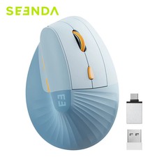 SEENDA Vertical Wireless Mouse Rechargeable Ergonomic USB-C 2.4GHz Silent Click