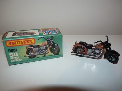 Matchbox No50 Harley Davidson Motorcycle in Bronze/Schwarz - MIB