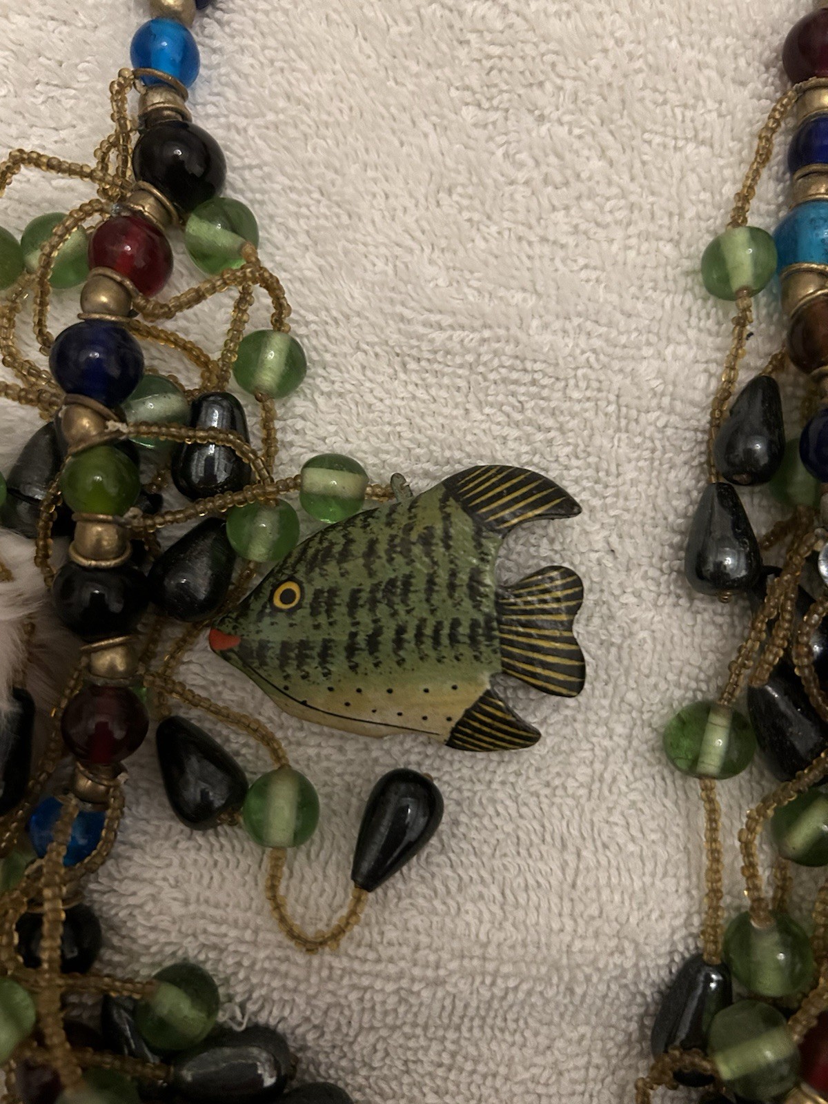 Handcrafted Statement Piece Necklace Multicolor G… - image 6