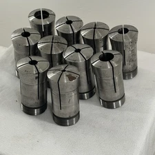 Lot Of 10 Hardinge 2J Collets 1/4,1/2,7/8,3/8,1/8,9/19,11/16,3/16,7/16,15,16