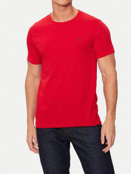 Emporio Armani 2 Pack Lounge Stretch-Cotton Crew T-Shirts - Red/Black