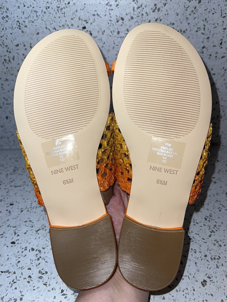 Sandales Nolah Nine West Femme - Sandales Plates Sangle Tissée Anneau Orteil